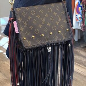Louis Vuitton  Designer Brown Fringe Bag